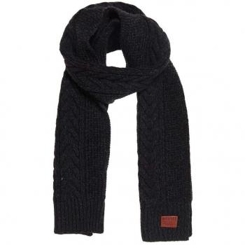 Superdry Hombre Jacob Bufanda, Negro, One Size