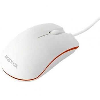 Approx appomnwo raton optico usb color blanco y naranja