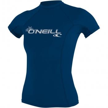 O'Neill - Camiseta de neopreno para mujer con protección UV, manga corta, cuello redondo Azul azul oscuro Talla:extra-large