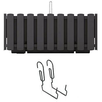 Jardinera para Balcón Antracita BOARDEE FENCYCASE W con Ganchos, Dimensiones 380x180x162 mm