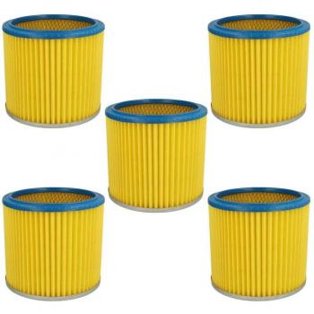 5x Filtro Plisado Compatible con Aspiradoras Aqua Vac 6200 (f, Bulldog, p Bulldog, 630, 620, 6201 a, 62005) - Azul / Amarillo - Vhbw
