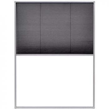 vidaXL Mosquitera Plisada de Ventana Negra 80x160 cm Pantalla contra Insectos