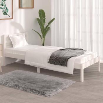 Cama individual de madera maciza de pino blanca 75x190 cm
