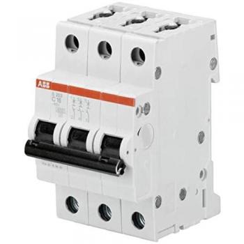 ABB Interruptor automático 3P, 8A, Curva Tipo C, Poder de corte 6 kA S203-C8, System Pro M Compact, Montaje en Carril DIN