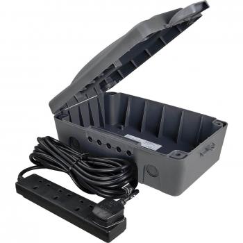 Masterplug 4-Gang 10m Weatherproof Outdoor Electrical Power Extension Lead Box
