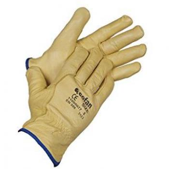 Guantes de piel vacuno extra con borreguito T-8 - Blister 12 unidades