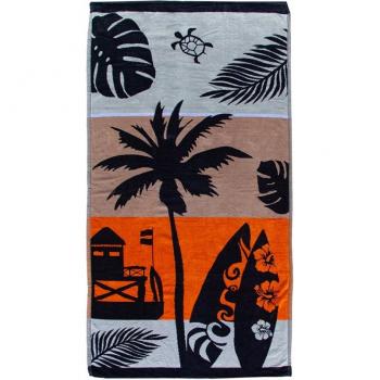 TOALLA JACQUARD PLAYA TAUPE 90X170CM 100% ALGODÓN