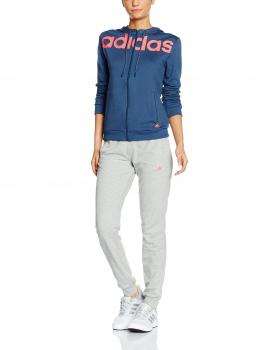 adidas Ess Linear Cott - Chándal para mujer, color azul, talla L