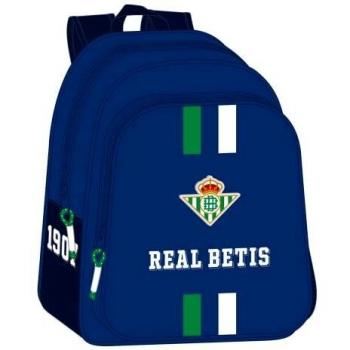 Safta, Mochila Infantil de Real Betis Balompié, 280x100x340 mm Unisex niños, Azul y azul marino, Estándar