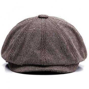 KeepSa Newsboy Casquillo Plano Sombreros Baker Boy Gorras - 8 Panel Peaky Herringbone Tweed Gatsby Hat Ivy Irish Cap para Hombres y Mujeres, Ajuste 56~62cm