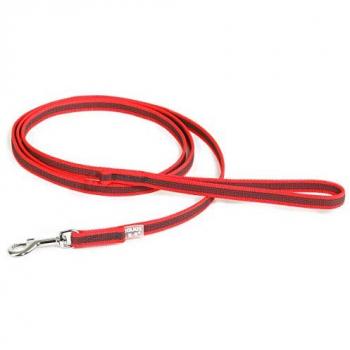 Correa Engomada Julius-K9 Color & Gray con Asa para Perros, 14 mm x 2 m, Rojo-Gris