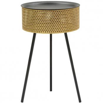 Mesa auxiliar Glovy de metal dorado y negro ø 40x65 cm
