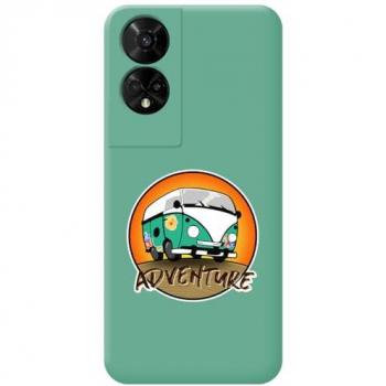 Funda Silicona Líquida Verde para TCL 50 5G diseño Adventure Dibujos