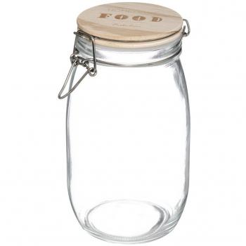Bote hermético con tapa de bambú 1.5lt