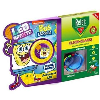 Relec Relec Pulsera Antimosquitos Bob Esponja Basquet | Eficaz Contra El Mosquito Tigre. Resistente Al Agua | Contiene 2 Recargas | Duración 2 Meses 150 g