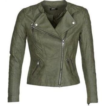 Cazadora biker de polipiel para mujer Only modelo 15102997-Kaki en color kaki