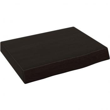 Estante de pared de madera de roble macizo tratado, color marrón oscuro, dimensiones 40 x 30 x (2-6) cm