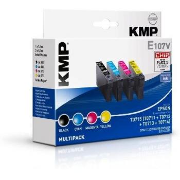 Cartucho KMP Compatible Multipack E107V para Epson T0711, T0712, T0713, T0714 - Negro, Cian, Magenta, Amarillo
