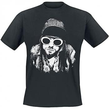 Kurt Cobain One Colour Black T-Shirt for Men - Size M - 100% Cotton