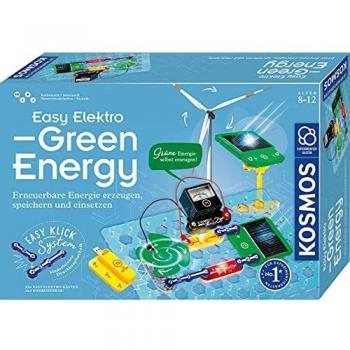 KOSMOS 620684 Easy Elektro Green Energy, Genera, almacena y Utiliza energía renovable, exclusivos de Amazon, Caja de experimentos para niños a Partir de 8 – 12 años para producir Electricidad