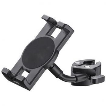 Soporte para Smartphone/Tablet K&M 19764, Ajustable de 120 a 245 mm, Acero y Plástico Negro