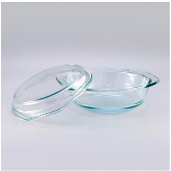 Cacerola Redonda de Microondas 1.6L con Tapa de Cristal