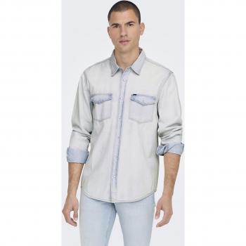 Camisa vaquera de manga larga para hombre Only & Sons Bane en color azul