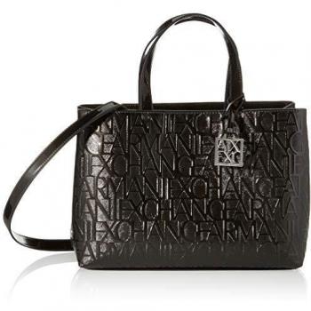 Armani Exchange Liz - Medium Open Shopping Tote, color Negro, talla 16x35x24 cm