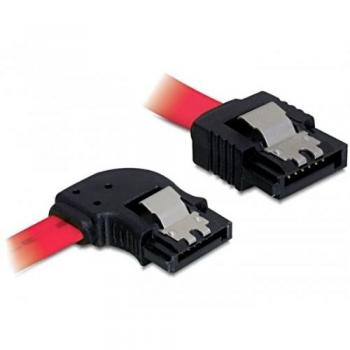Cable SATA Delock 0.5m Rojo Izquierdo con Clips