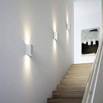 Aplique de Pared Exterior Doble Cara Miseno Blanco de Aluminio ILUZZIA