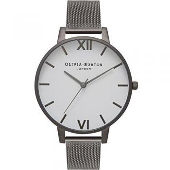 Reloj de pulsera Olivia Burton Mujer 38mm Esfera Blanca Pulsera Gris