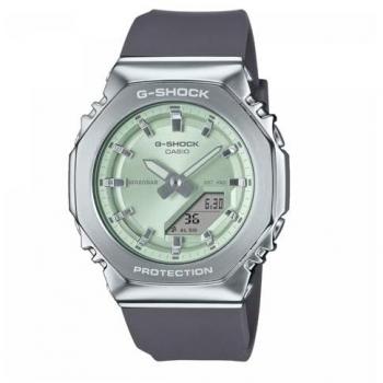 Reloj Hombre Casio G-Shock GM-S2110-3AER, modelo MINI OAK G-STEEL GREEN, resistente al agua hasta 200 metros, cronómetro, luz LED, alarma diaria, diseño robusto y moderno