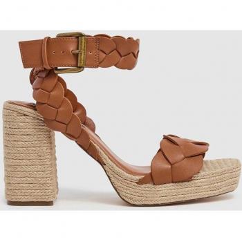 Pepe Jeans Women's Brown Lenny Braid Heeled Sandals