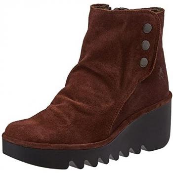 Fly London Women's BROM344FLY Suede Zip Up Ankle Boots in Bordeaux/Wine