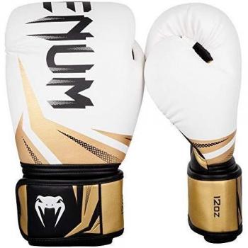 Venum Challenger 3.0 Guantes de Boxeo, Unisex Adulto, Blanco/Dorado, 16 Oz