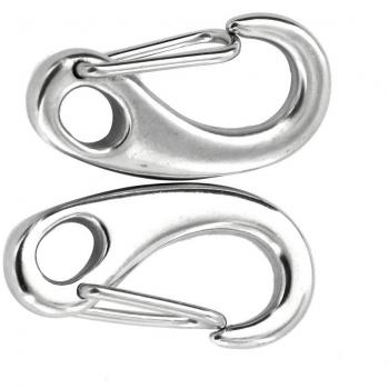 2x Montañismo Escalada De Huevo Hebilla De Acero Inoxidable De 5 Cm De Forma Mosquetón