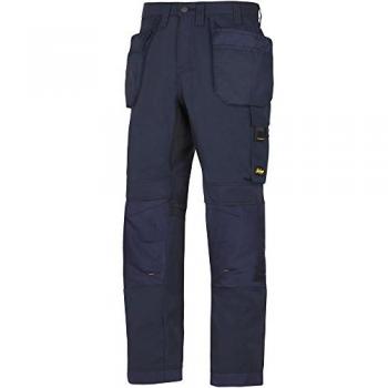 Snickers Workwear Pantalones largos de trabajo AllroundWork 6201 con bolsillos flotantes color azul marino Talla 124