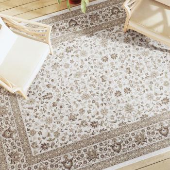 Alfombra interior exterior antideslizante pelo corto 190x300 cm Color Hoja, Geométrico, Borde - Alfombra de Piso para Sala de Estar Dormitorio Habitación Salón