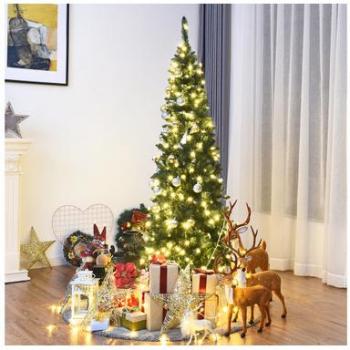 Pre-Lit 6.5ft 250 White Light Pencil Christmas Tree