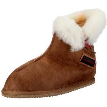 Zapatillas de casa para mujer Bella de Shepherd en cognac, altura al tobillo