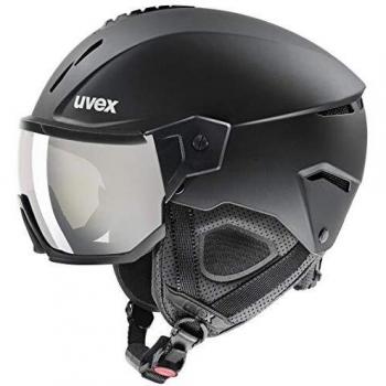Uvex Instinct Visor Ski Helmet with Mirror Lens - Unisex, Black Matte (59-61 cm)