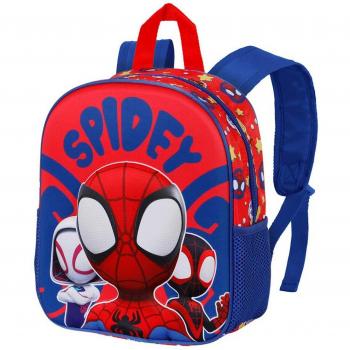 Mochila 3D pequeña gang Spiderman Marvel Karactermania rojo