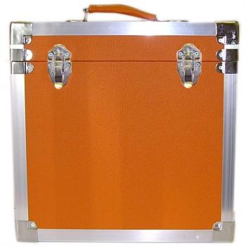 Steepletone - Caja de DJ para LPs y discos de vinilo, 30 x 30 x 20 cm, color naranja