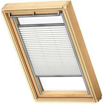 VELUX Cortina Plisada Ventana de Techo Original M08 / 308/2, Blanco con guía Lateral Gris