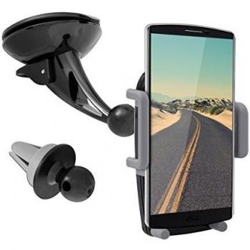 kwmobile Soporte flexible de coche para LG V10 - Soporte de coche para el parabrisas y la rejilla de ventilación