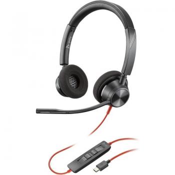 HP Poly Blackwire 3320 Stereo USB-C Wired Headset with USB-C to USB-A Adapter
