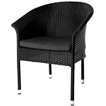 Sillón apilable para terraza de plástico Negro Garden - LOLAhome
