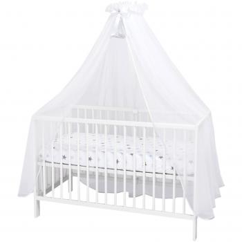 Callyna ® - Cielo de cuna XXL con soporte, velo de calidad LUX blanco de gran tamaño. Mosquitera decorativa para cuna. Acabado Beige
