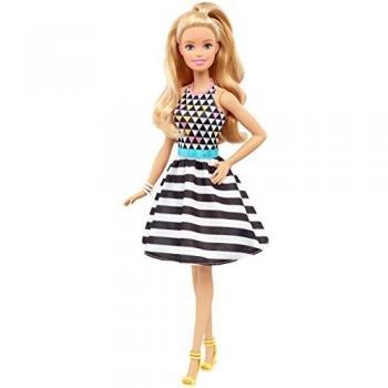 Barbie - Fashionista, muñeca con Vestido de Rayas