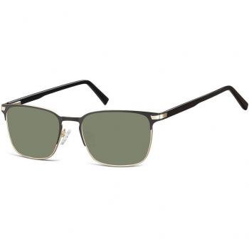 SmartBuy Collection Square Full Rim Metal Men's Prescription Sunglasses Black Size 53